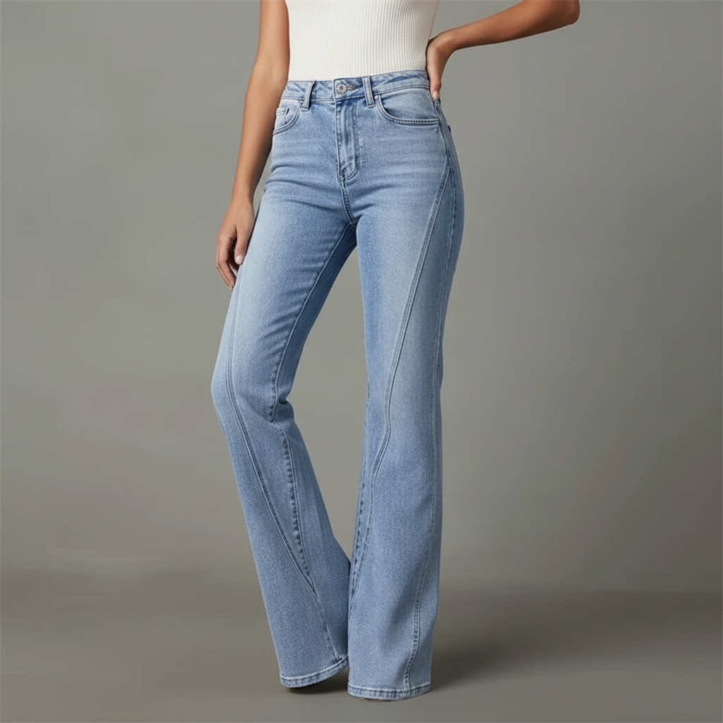 Mirela - Jeans svasati in denim da donna Mulu Moon