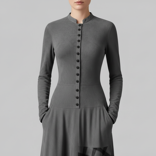 Arlena - Abito maxi a quadri effetto suede da donna Mulu Moon