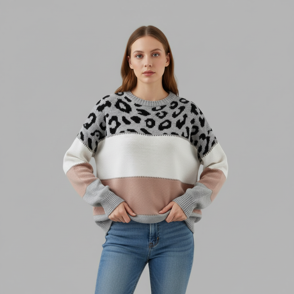Sienna - Maglione da donna con motivo pantera Mulu Moon