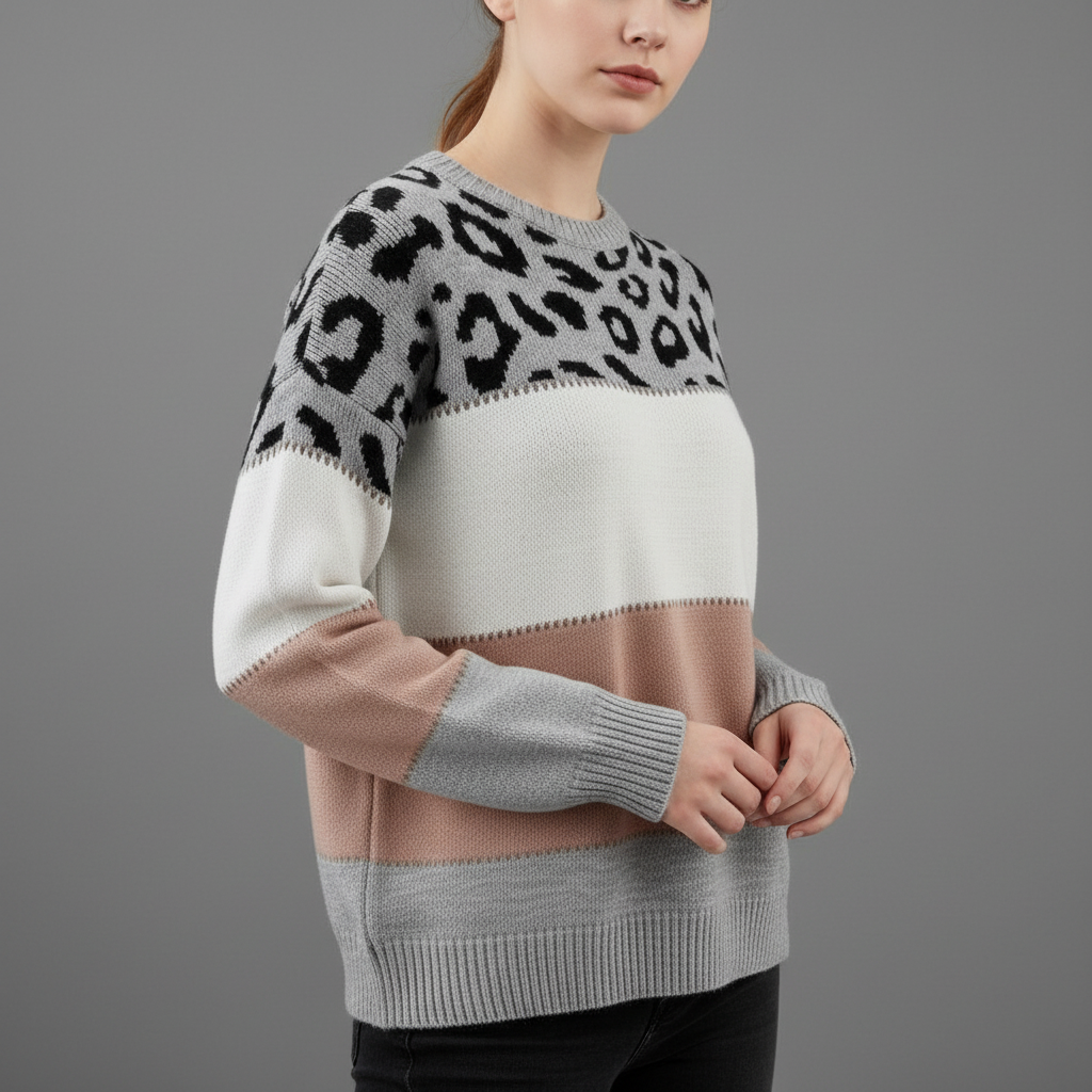 Sienna - Maglione da donna con motivo pantera Mulu Moon