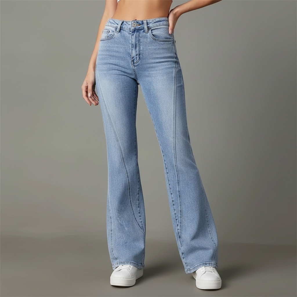 Mirela - Jeans svasati in denim da donna Mulu Moon