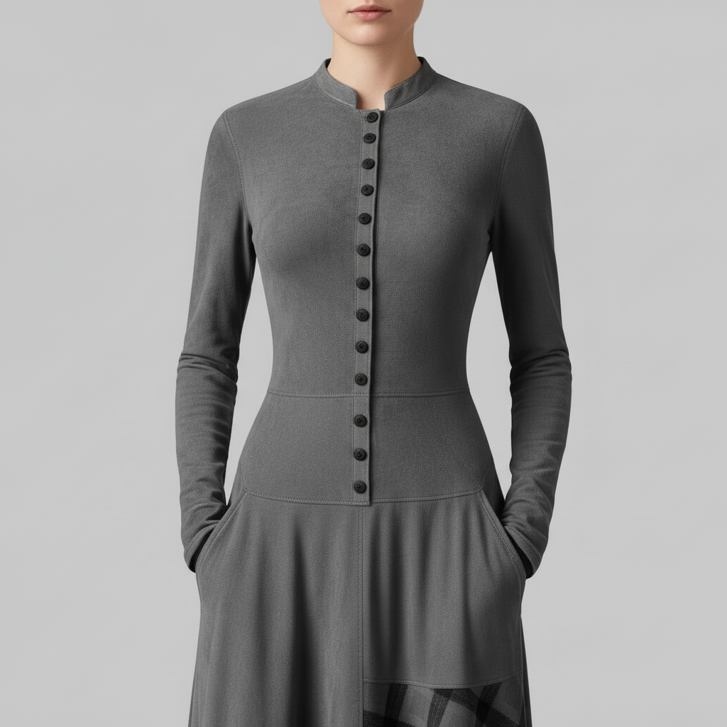 Arlena - Abito maxi a quadri effetto suede da donna Mulu Moon