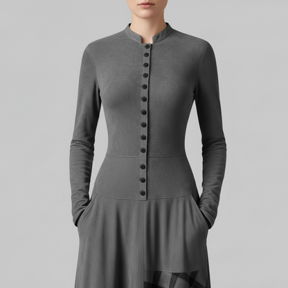 Arlena - Abito maxi a quadri effetto suede da donna Mulu Moon