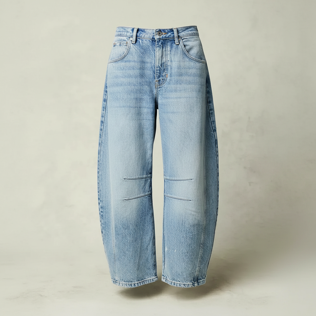 Nerina - Jeans barrel con stampa leopardata da donna Mulu Moon