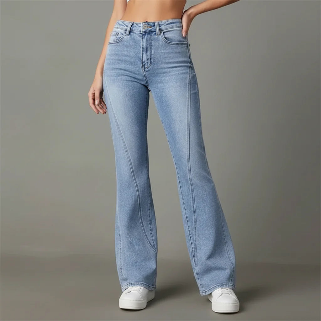 Mirela | Jeans svasati in denim da donna