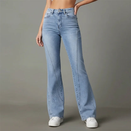 Mirela | Jeans svasati in denim da donna